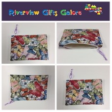 Zip Clutch / Purse / Bag / Pouch - Pastel Butterfly Zip Clutch / Purse / Bag / Pouch - Pastel Butterfly